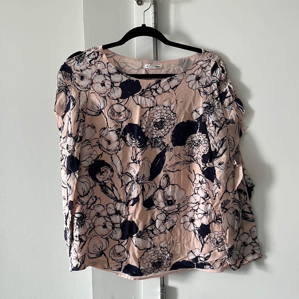 Silk Club Monaco womens long sleeve blouse size S